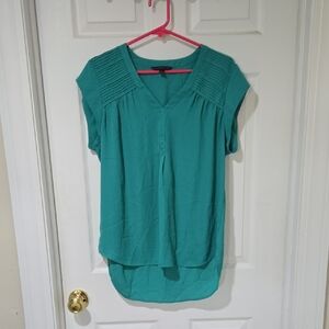 Signature Studio Turquoise Pleated Blouse